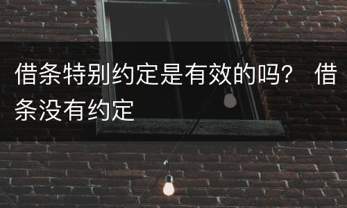 借条特别约定是有效的吗？ 借条没有约定