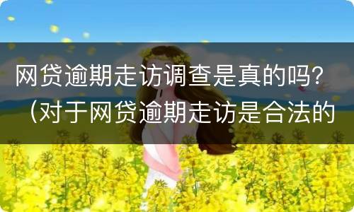 网贷逾期走访调查是真的吗？（对于网贷逾期走访是合法的吗）