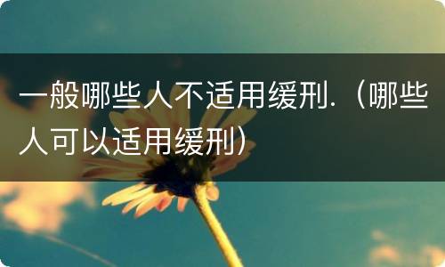 一般哪些人不适用缓刑.（哪些人可以适用缓刑）