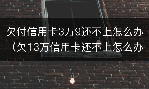 欠付信用卡3万9还不上怎么办（欠13万信用卡还不上怎么办）