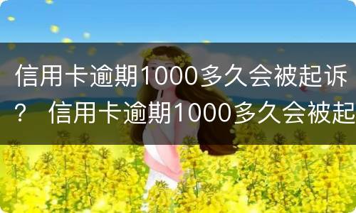 信用卡逾期1000多久会被起诉？ 信用卡逾期1000多久会被起诉成功