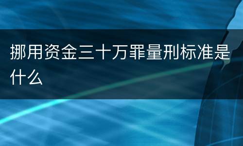 挪用资金三十万罪量刑标准是什么