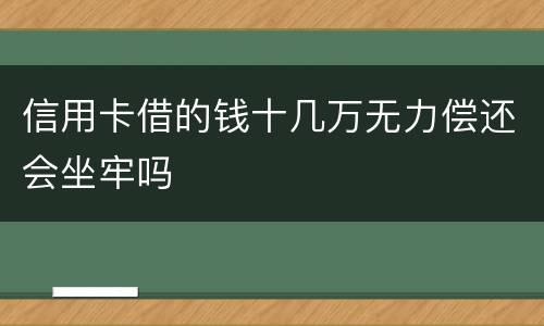 信用卡借的钱十几万无力偿还会坐牢吗