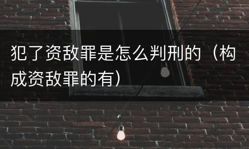 犯了资敌罪是怎么判刑的（构成资敌罪的有）