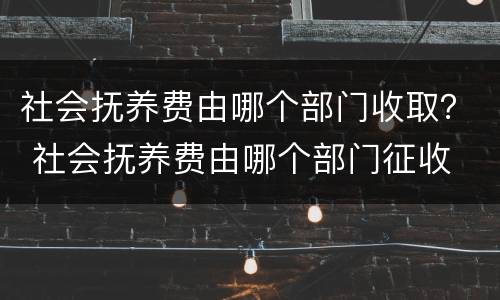 社会抚养费由哪个部门收取？ 社会抚养费由哪个部门征收