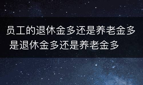 员工的退休金多还是养老金多 是退休金多还是养老金多
