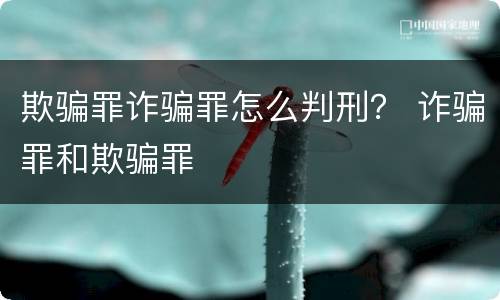 欺骗罪诈骗罪怎么判刑？ 诈骗罪和欺骗罪