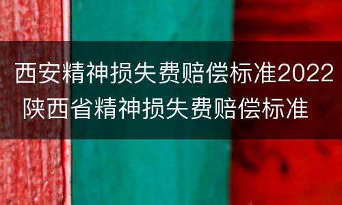西安精神损失费赔偿标准2022 陕西省精神损失费赔偿标准