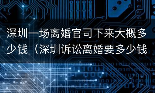 深圳一场离婚官司下来大概多少钱（深圳诉讼离婚要多少钱）