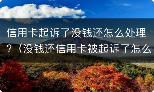 信用卡起诉了没钱还怎么处理?（没钱还信用卡被起诉了怎么办）