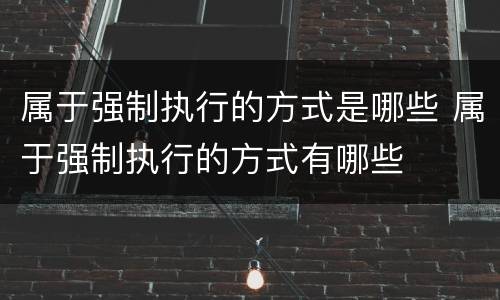 属于强制执行的方式是哪些 属于强制执行的方式有哪些