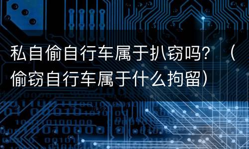 私自偷自行车属于扒窃吗？（偷窃自行车属于什么拘留）