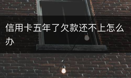 信用卡五年了欠款还不上怎么办