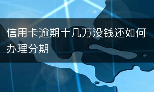 信用卡逾期十几万没钱还如何办理分期