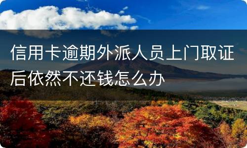信用卡逾期外派人员上门取证后依然不还钱怎么办