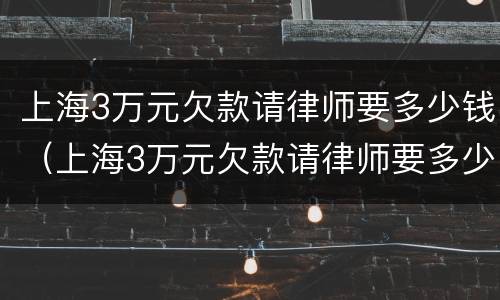 上海3万元欠款请律师要多少钱（上海3万元欠款请律师要多少钱一个月）