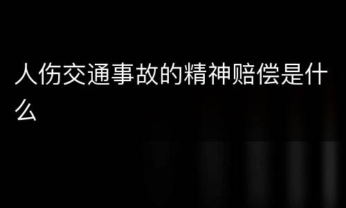 人伤交通事故的精神赔偿是什么