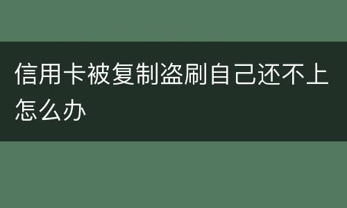 信用卡被复制盗刷自己还不上怎么办