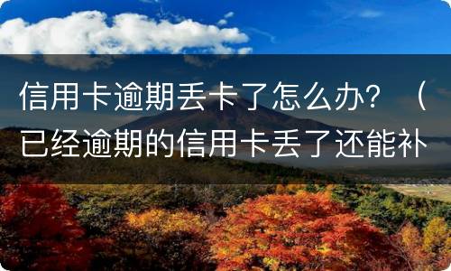 信用卡逾期丢卡了怎么办？（已经逾期的信用卡丢了还能补卡吗）
