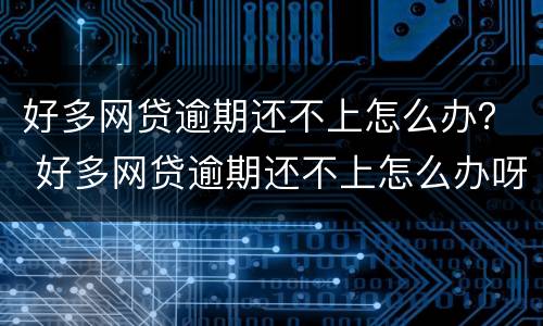 好多网贷逾期还不上怎么办？ 好多网贷逾期还不上怎么办呀