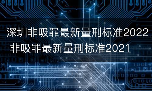 深圳非吸罪最新量刑标准2022 非吸罪最新量刑标准2021