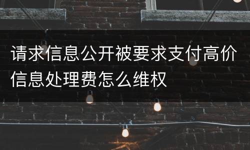 请求信息公开被要求支付高价信息处理费怎么维权