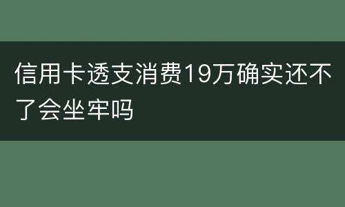 信用卡透支消费19万确实还不了会坐牢吗