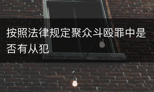 按照法律规定聚众斗殴罪中是否有从犯