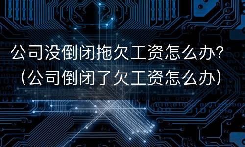 公司没倒闭拖欠工资怎么办？（公司倒闭了欠工资怎么办）