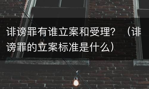 诽谤罪有谁立案和受理？（诽谤罪的立案标准是什么）