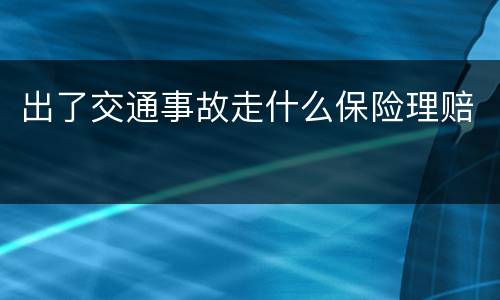 出了交通事故走什么保险理赔