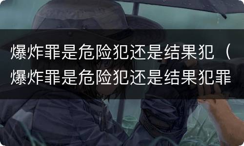 爆炸罪是危险犯还是结果犯（爆炸罪是危险犯还是结果犯罪）