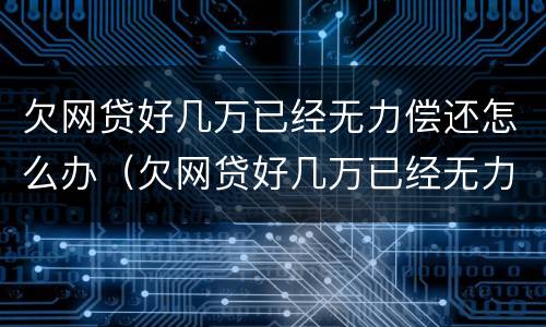 欠网贷好几万已经无力偿还怎么办（欠网贷好几万已经无力偿还怎么办呢）