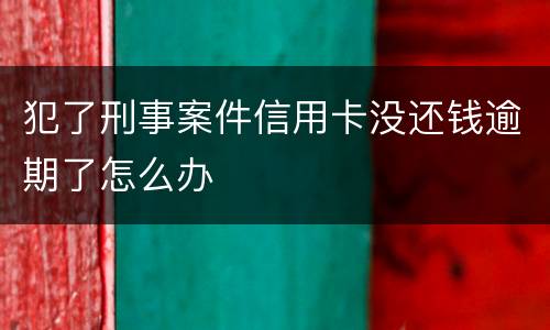 犯了刑事案件信用卡没还钱逾期了怎么办