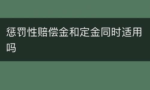 惩罚性赔偿金和定金同时适用吗