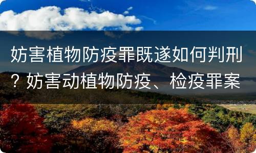 妨害植物防疫罪既遂如何判刑? 妨害动植物防疫、检疫罪案例