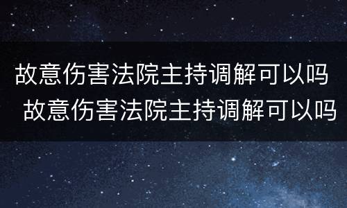 故意伤害法院主持调解可以吗 故意伤害法院主持调解可以吗