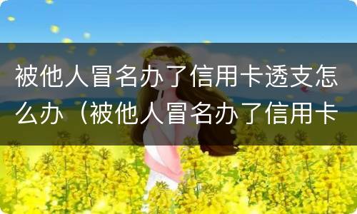 被他人冒名办了信用卡透支怎么办（被他人冒名办了信用卡透支怎么办呢）