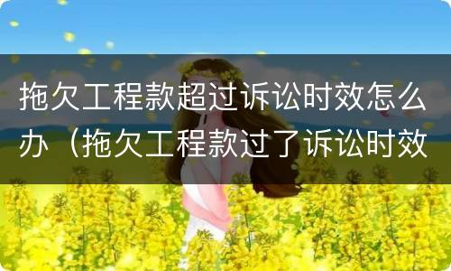 拖欠工程款超过诉讼时效怎么办（拖欠工程款过了诉讼时效怎么办）