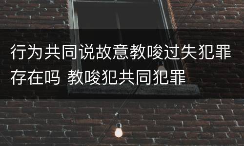 行为共同说故意教唆过失犯罪存在吗 教唆犯共同犯罪