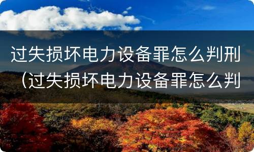 过失损坏电力设备罪怎么判刑（过失损坏电力设备罪怎么判刑的）