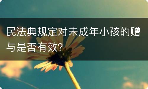 民法典规定对未成年小孩的赠与是否有效？