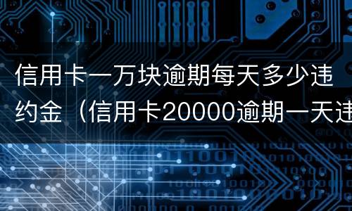 信用卡一万块逾期每天多少违约金（信用卡20000逾期一天违约金）
