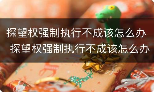 探望权强制执行不成该怎么办 探望权强制执行不成该怎么办理