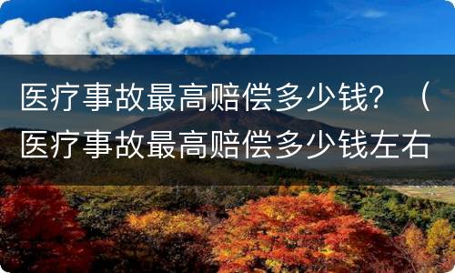 医疗事故最高赔偿多少钱？（医疗事故最高赔偿多少钱左右）