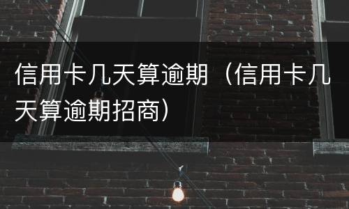 信用卡几天算逾期（信用卡几天算逾期招商）