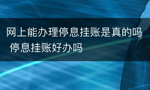 网上能办理停息挂账是真的吗 停息挂账好办吗