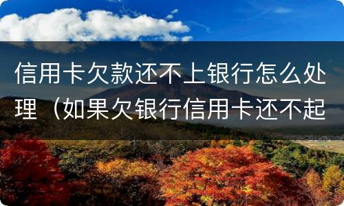 信用卡欠款还不上银行怎么处理（如果欠银行信用卡还不起会怎样处理）