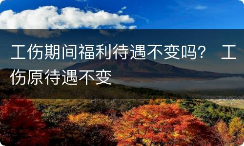 工伤期间福利待遇不变吗？ 工伤原待遇不变