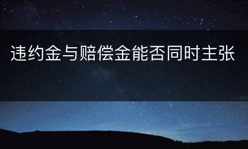 违约金与赔偿金能否同时主张